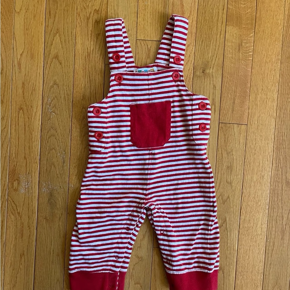 Red Striped baby Overall age 3-6 months